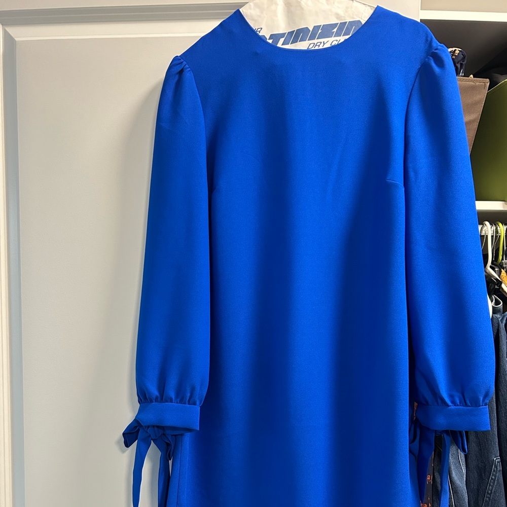 Banana Republic Blue 3/4 sleeve bow swing dress